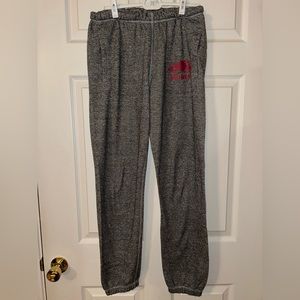 Roots Salt and Pepper Sweatpants with Pink Logo